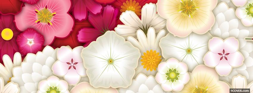Photo white pink flowers creative Facebook Cover for Free
