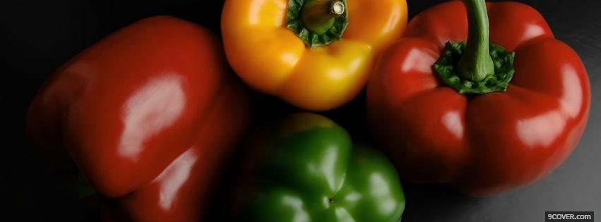 Photo yellow red green peppers Facebook Cover for Free