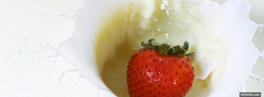 Photo strawberry and milk Facebook Cover for Free