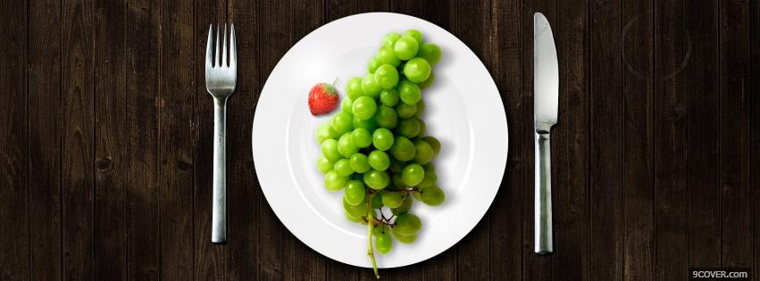 Photo grapes on a plate Facebook Cover for Free