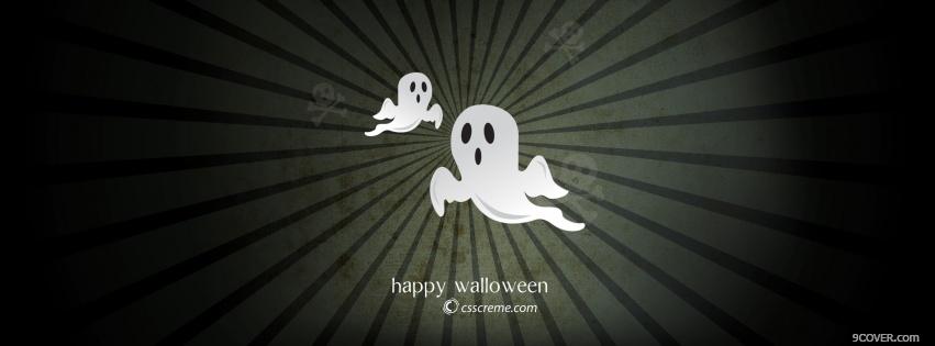 Photo two ghosts halloween Facebook Cover for Free