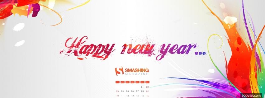 Photo colorful new year holiday Facebook Cover for Free