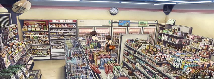 Photo supermarket manga Facebook Cover for Free
