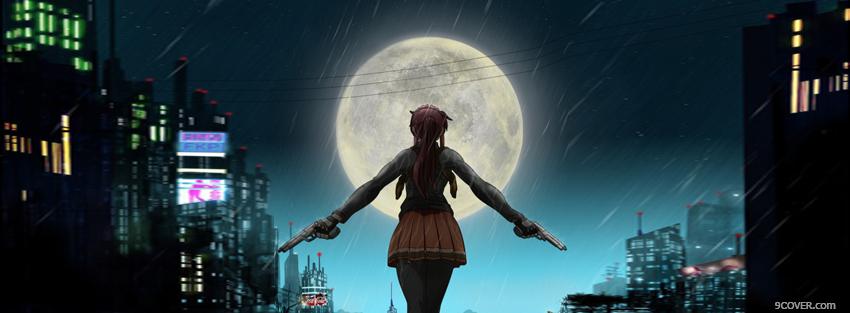 Photo moon night guns manga Facebook Cover for Free