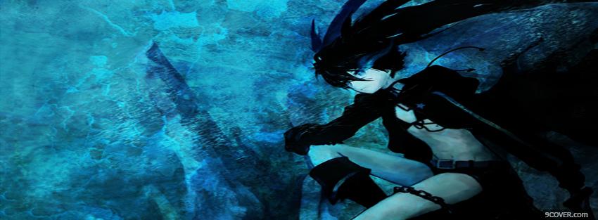 Photo dark blue woman manga Facebook Cover for Free