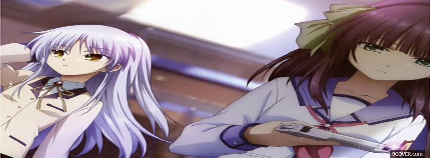 Photo two schoolgirls anime manga Facebook Cover for Free