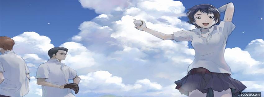 Photo running sky manga Facebook Cover for Free