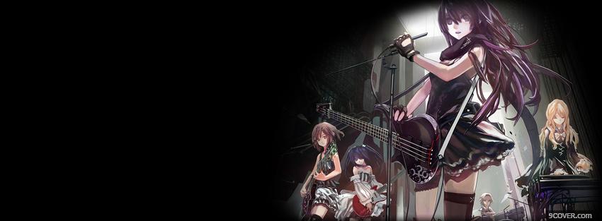 Photo playing music manga Facebook Cover for Free