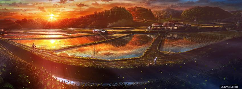 Photo rural scenery manga Facebook Cover for Free