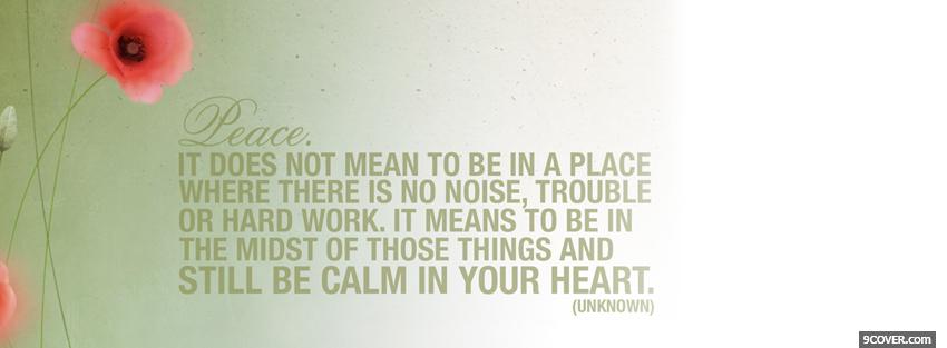 Photo calm in heart quotes Facebook Cover for Free