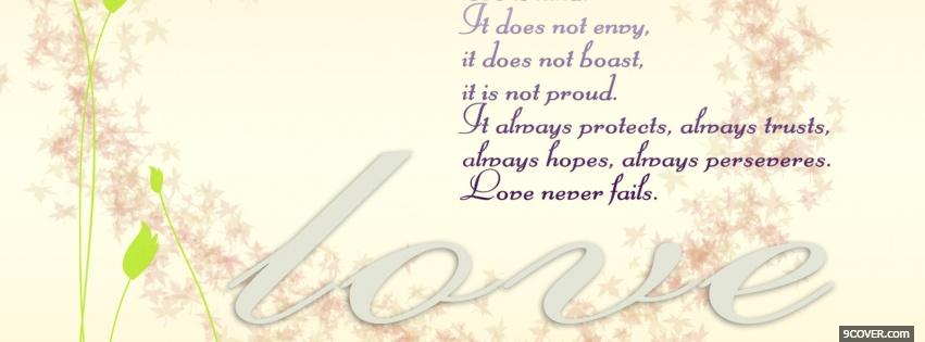 Photo love is not proud quotes Facebook Cover for Free