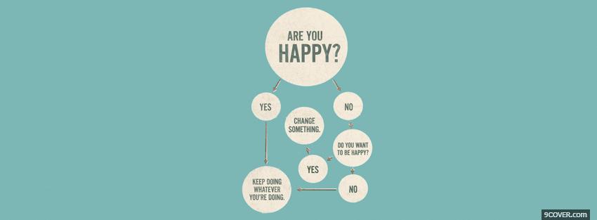 Photo are you happy quotes Facebook Cover for Free