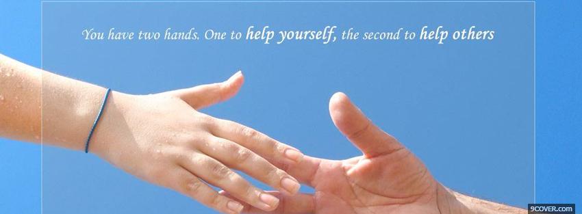 Photo two hands quotes Facebook Cover for Free