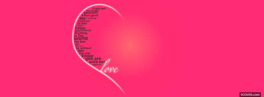 Photo half heart love quotes Facebook Cover for Free