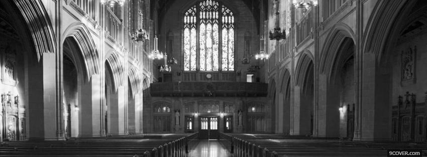 Photo black and white church Facebook Cover for Free