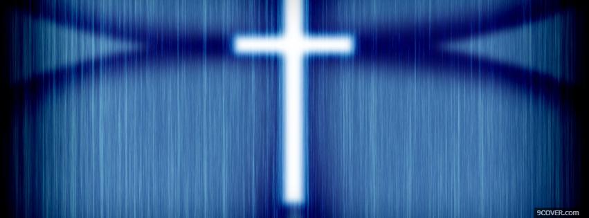 Photo white glowing cross religions Facebook Cover for Free