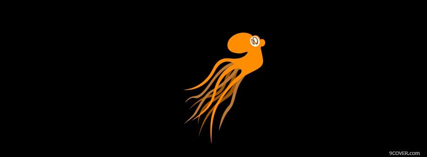 Photo orange octopus simple Facebook Cover for Free