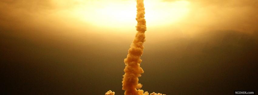 Photo space shuttle launch smoke Facebook Cover for Free