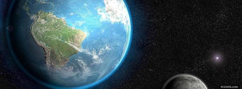 Photo space earth and planet Facebook Cover for Free