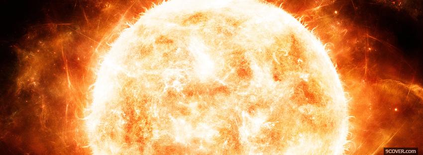 Photo fiery sun space Facebook Cover for Free