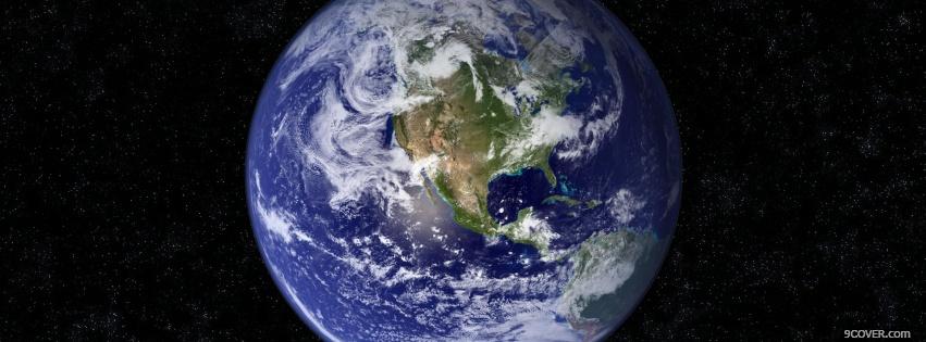 Photo our earth in space Facebook Cover for Free