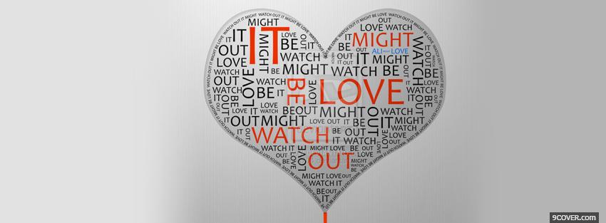 Photo heart love typography Facebook Cover for Free