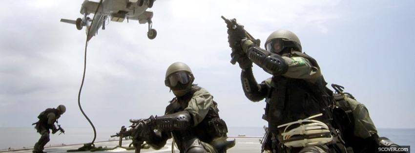 Photo military soldiers at war Facebook Cover for Free