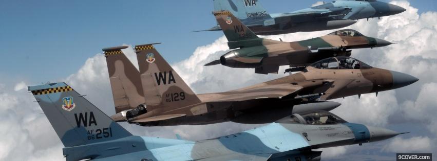 Photo brown and blue aircrafts war Facebook Cover for Free