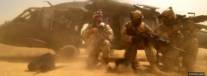 Photo helicopter soldiers war Facebook Cover for Free