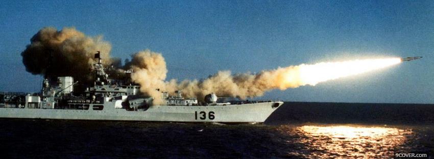 Photo naval missile war Facebook Cover for Free