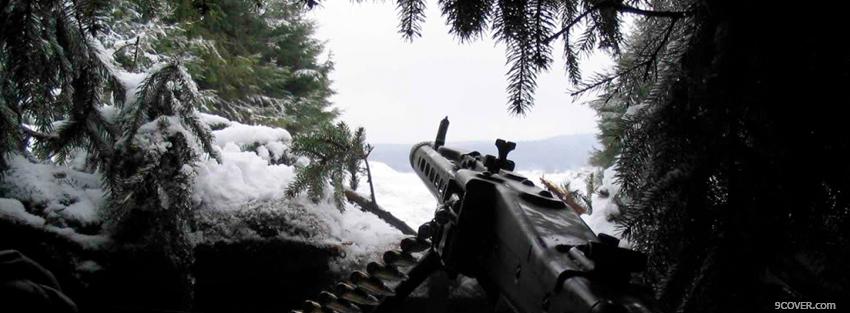 Photo winter shooting war Facebook Cover for Free