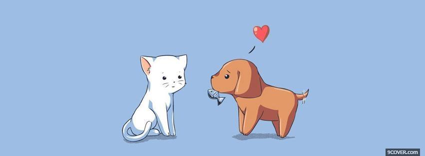Photo Dog Loves Cat  Facebook Cover for Free
