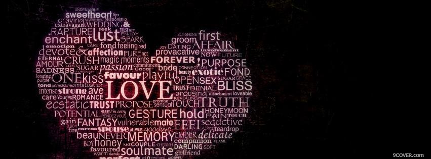 Photo Words Of Love Facebook Cover for Free