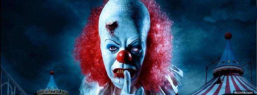 Photo Evil Halloween Clown Facebook Cover for Free
