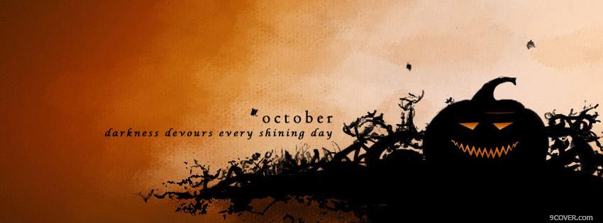 Photo October Darkness Halloween Facebook Cover for Free