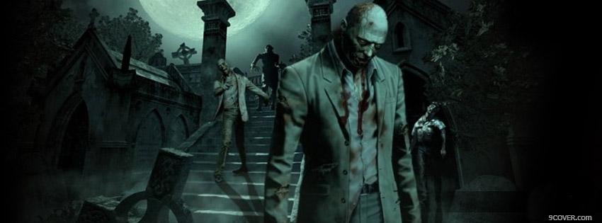 Photo Zombies Halloween Walking Facebook Cover for Free
