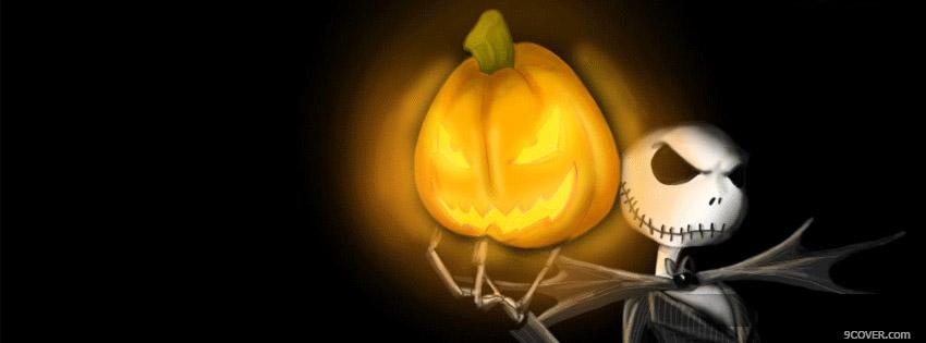 Photo Nightmare Skull Pumpkin Facebook Cover for Free