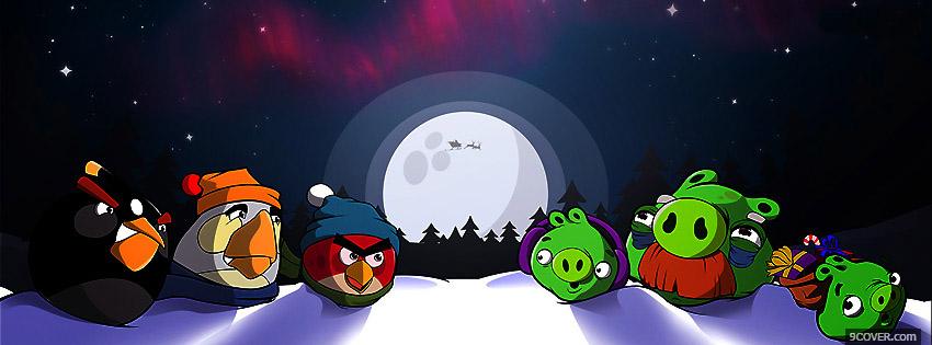 Photo Adngry Birds Christmas Facebook Cover for Free