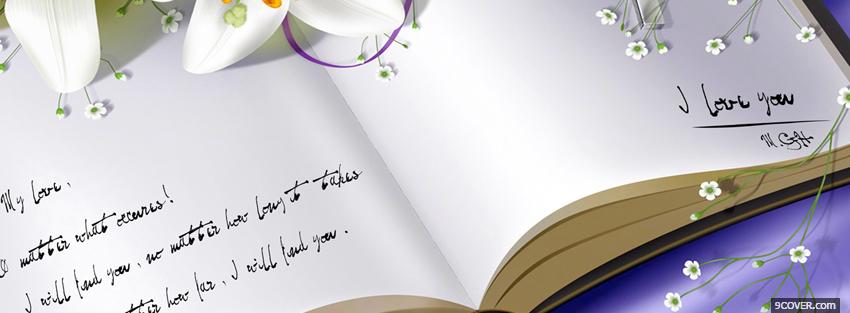 Photo Beautiful Open Book Of Love Facebook Cover for Free