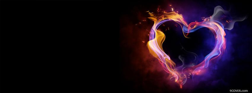 Photo Intense Fiery Heart Facebook Cover for Free
