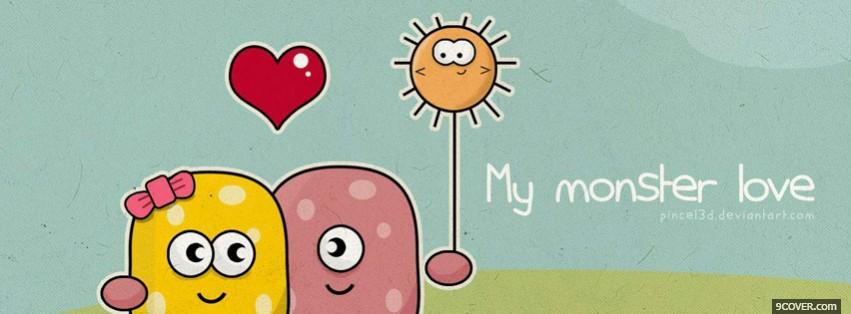 Photo Love Funny Monsters Facebook Cover for Free
