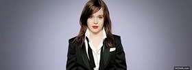 ellen page in suit and red lips facebook cover