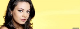 celebrity mila kunis with yellow backround facebook cover