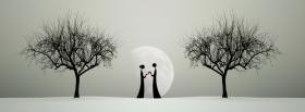 moon and couple in love facebook cover