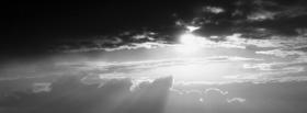 black and white sun out of the clouds facebook cover
