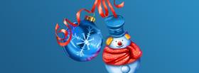 Blue Merry Christmas facebook cover