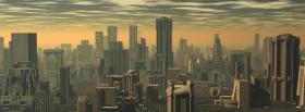 the city sunset 3d buildings facebook cover