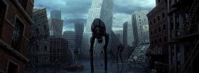 sci fi city with monster facebook cover