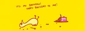 funny little chick with cake facebook cover
