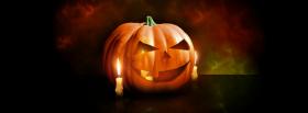 candles with halloween pumpkin facebook cover